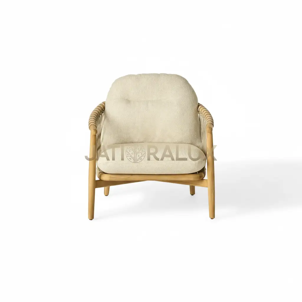Premium teak furniture: Nara Lounge Chair & Ottoman Set - Code 30